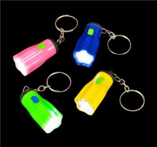 LOT OF 12 MINI STAR FLASHLIGHT KEY CHAINS, LED BATTERIES INCLUDED, GOODY BAGS - Afbeelding 1 van 1