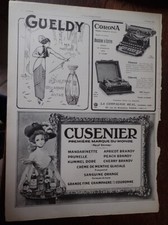 parfum GUELDY + machine écrire CORONA + CUSENIER + AUTOSTROP  ILLUSTRATION 1913