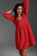 ANTHROPOLOGIE Esther Mini Dress  size XS new nwt bright red color