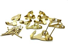 PICTURE HOOKS 33mm No.3 large brass double hook 7kg frame hanging & pins (834)