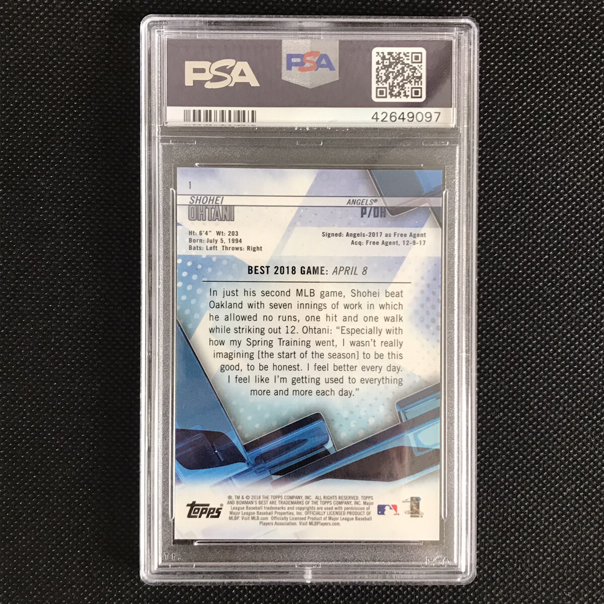 大谷翔平 ★PSA10★ 2020 Topps Purple Refractor 大谷翔平 ☆PSA10☆ 2020 Topps Purple Refractor