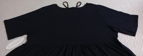 New With Tags Boutique Womens Size 2X Black Rayon Blend Short Sleeve Dress 23 - Picture 4 of 11
