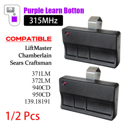 1/2 PCS For LiftMaster 373LM HBW1573 Black 3-Buttons Garage Door Opener Remote