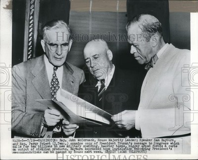 1950 Press Photo Rep. john McCormack - nee31660