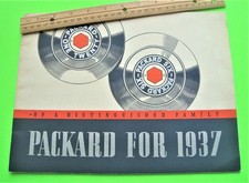 1937 PACKARD 120 & SIX BIG DLX 36-pg COLOR CATALOG Brochure CONVERTIBLES Xlnt