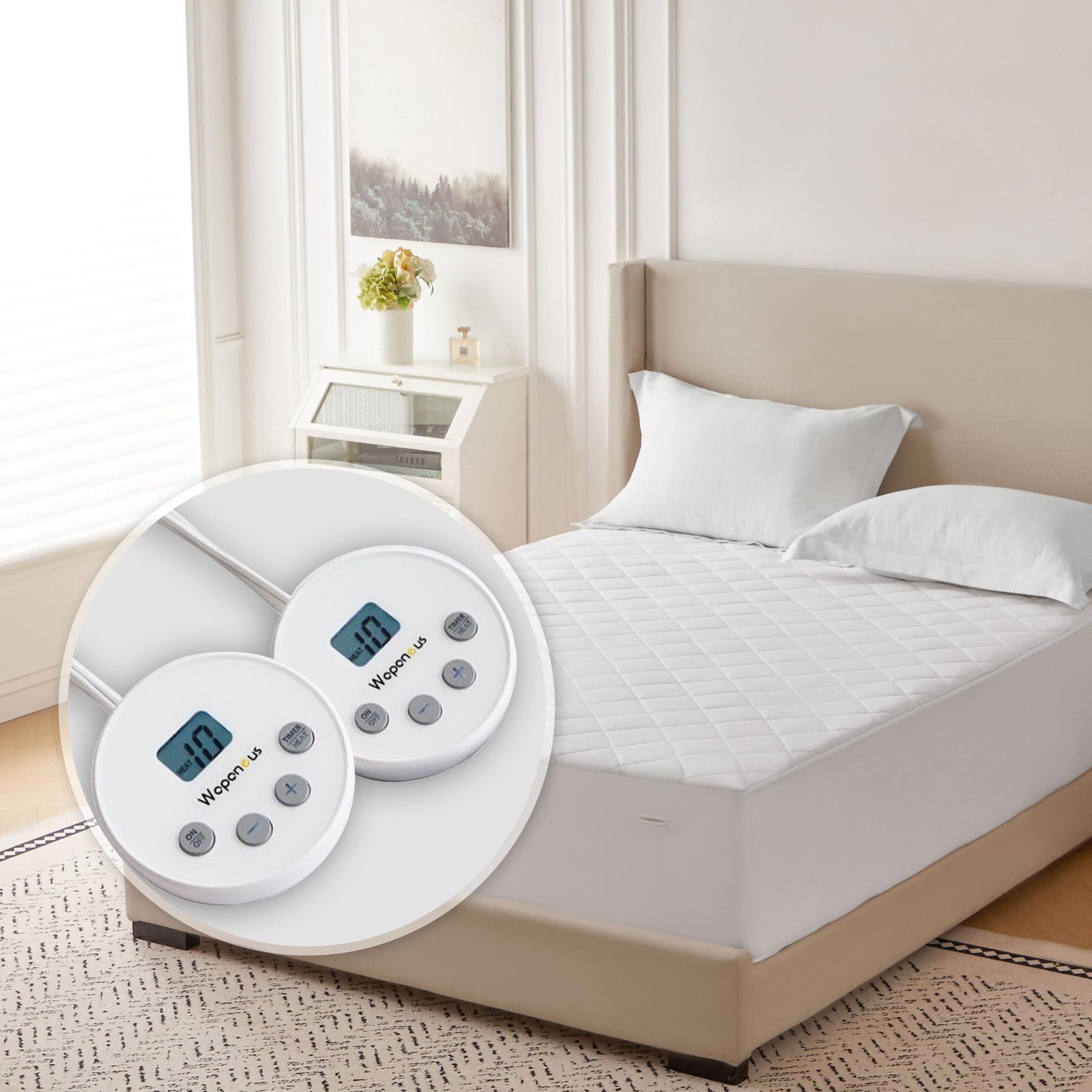Heated Mattress Pad Queen 10 Heat Settings Dual