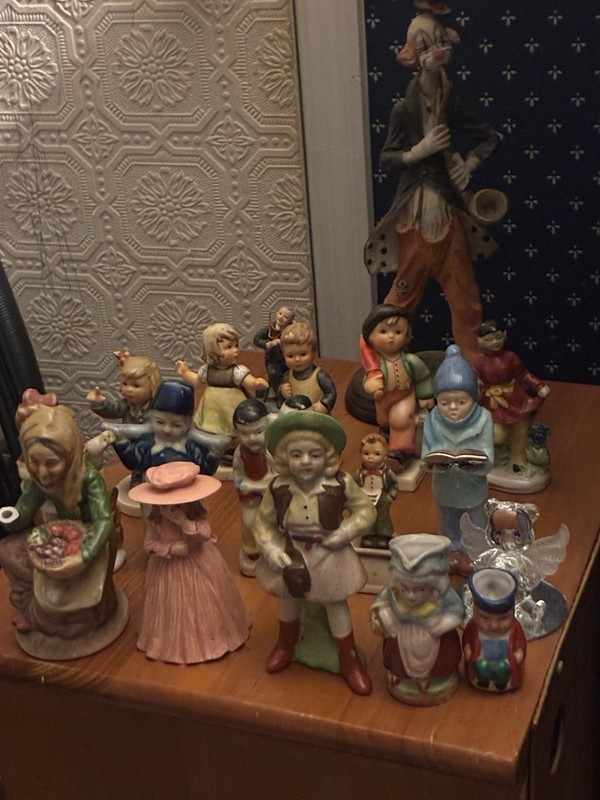 Vintage 1940s Ceramic People Figurines Lot, Multicolor, Japan/Czechoslovakia