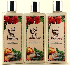 QTY 3 - Bath  Body Works PINK LILY BAMBOO Body Lotion Cream Moisturizer 8oz