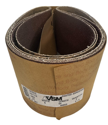 VSM 6'' x 54'' Sanding Belts 24 Grit Aluminum Oxide 3 Pack