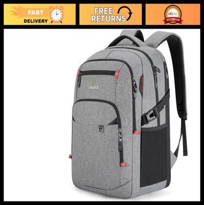 40L Expandable Anti-Theft Laptop Backpack, USB Charging, Waterproof Carry-On, Fi