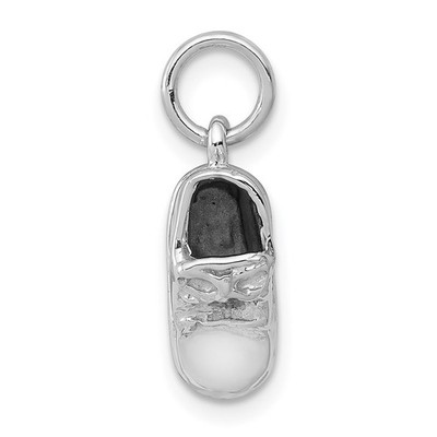 14k 3D Weißgold Baby Schuh Charm Anhänger perfektes Geschenk für sie
