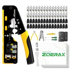 Cat7 RJ45 Crimping Tool Kit With Cat 7 Cat6A Connectors Ethernet Crimper