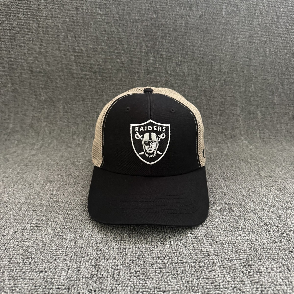 '47 Brand Raiders Trucker Snapback Black Tan One Size NFL Hat