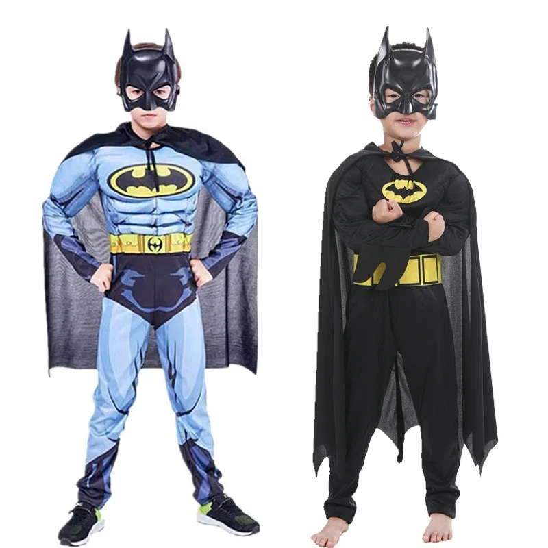 Kids Boy Bat Costume with Mask and Cape Halloween Cosplay Costume Movie Characte - Image 2 of 4