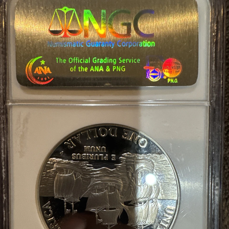 2007 P Jamestown 400th Anniversary Silver Dollar Proof - Image 3 of 4