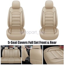 Luxury Leather Car Seat Cover Full Set 5-seats Front Rear Cushion Tan For Subaru