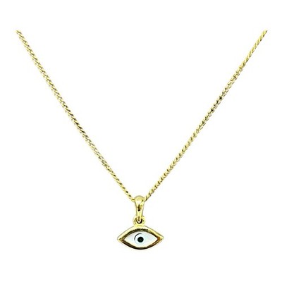 9ct 9k Yellow Gold Small Elliptical Evil Eye Charm Pendant 0.64 Grams. Brand New
