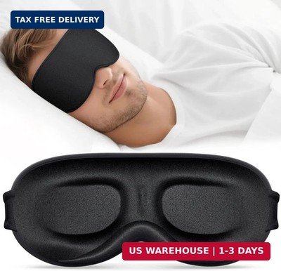 Sleep Mask for Men Women - 100% Blackout Eye Masks for Sleep - 3D Soft Sleeping