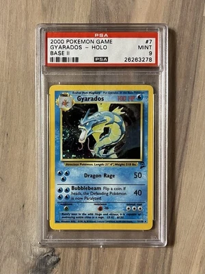 Gyarados PSA 9 Pokemon WOTC 2000 Base Set 2 7/130 Holo Whirlpool Swirl - Image 1 of 4