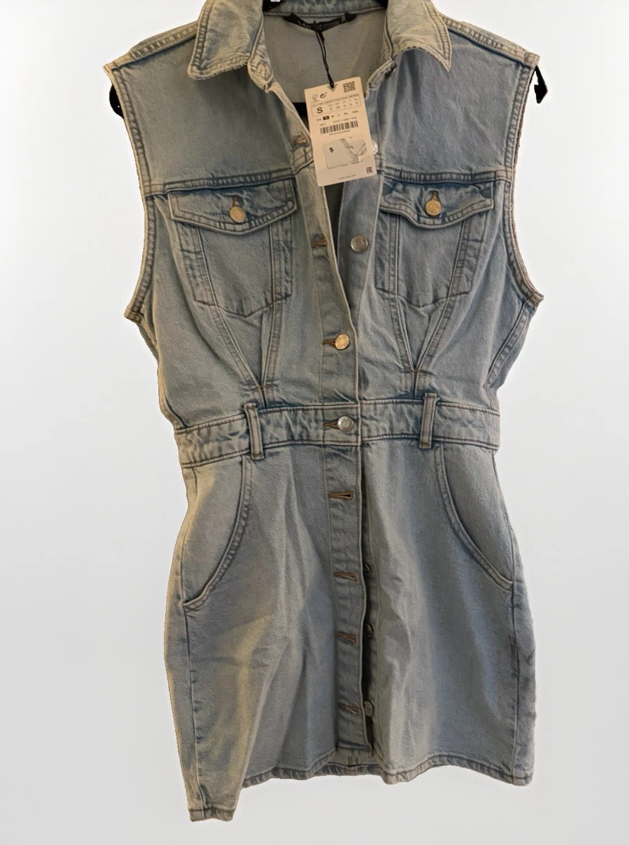 zara grey denim dress Zara Long Denim Dress BNWT Size XS UK 6-8