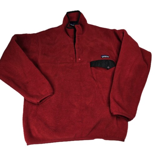 Vintage '90s PATAGONIA SYNCHILLA Snap T Red Pullover Fleece Jacket Size M