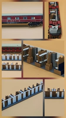 MAUSIS 3D DRUCK Märklin H0 4064 / 4130 - Inneneinrichtung Schlafwagen. Mehrfarbig. 3D Druck. Neu