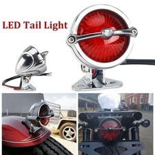 Red Retro LED Brake Stop Running Tail Light For Harley Bobber Chopper Cafe Racer