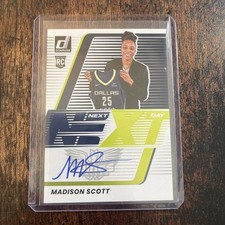 2025 Panini Donruss WNBA Basketball #1 MADISON SCOTT RC Auto Next Day On Card