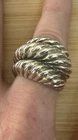 Vintage Chunky Sculpted Triple Cable Dome 925 Sterling Silver Ring Sz 9 16g
