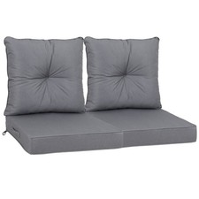 Outdoor Deep Seat Cushions Set of 2, 24" x 24" x 4", Waterproof Grey