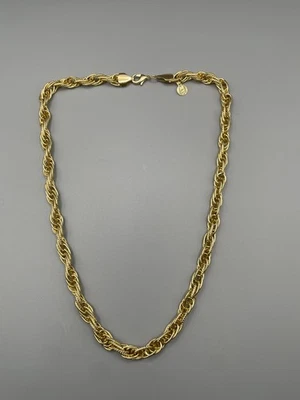 Elegante Gliederkette Goldoptik strukturiert MVX Signatur Collier Vintage - Bild 1 von 4