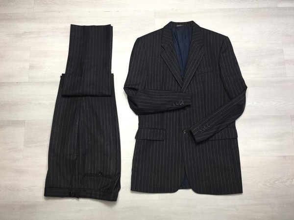 Herren Kiton Anzug Grau Wolle 40 /L / 48