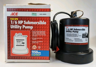 #ad #ad Ace 950 GPH 1 6 HP Submersible Utility Pump #40003 Sump Drain Water Basement $29.99