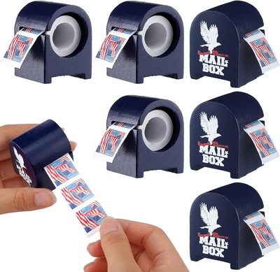 Wesiti 6 Pcs Wooden Stamp Roll Dispenser Wood Postage for... 