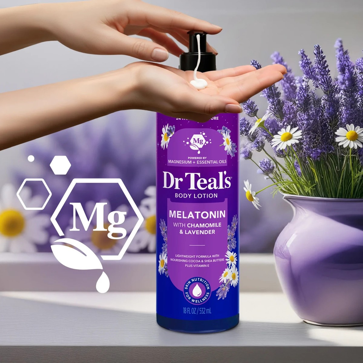 Dr Teal's Sleep Body Lotion w/ Melatonin Lavender & Chamomile 18oz