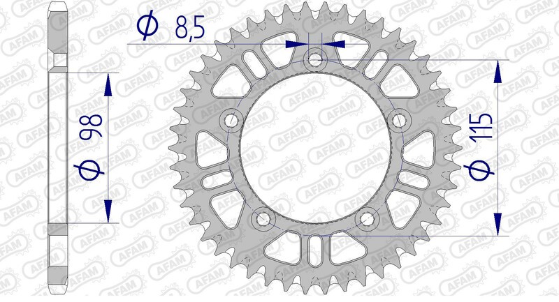 Couronne AFAM 72101 en aluminium ultra-léger pour moto 420