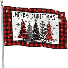 Merry Christmas Flags 3x5 Outdoor Christmas Vacation Decorations Winter Chris...