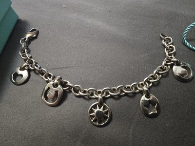Tiffany & Co. ムーンモチーフ ブレスレット 925 Tiffany & Co 925 Charm Bracelet with Heart Moon Star Sun Horseshoe