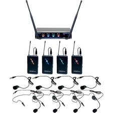 VocoPro Digital-Quad-B3 Four-Channel UHF Digital Wireless Headset & Lapel Mic