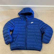 Nike Sportswear Blue Puffer Hooded Jacket Youth Large