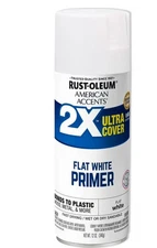 White Primer, Rust-Oleum American Accents 2X Ultra Cover Flat Spray Paint- 12 oz
