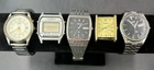 Seiko & Citizen Lot Of 5 Mens Vintage Quartz Watches, Analog, Day Date + More
