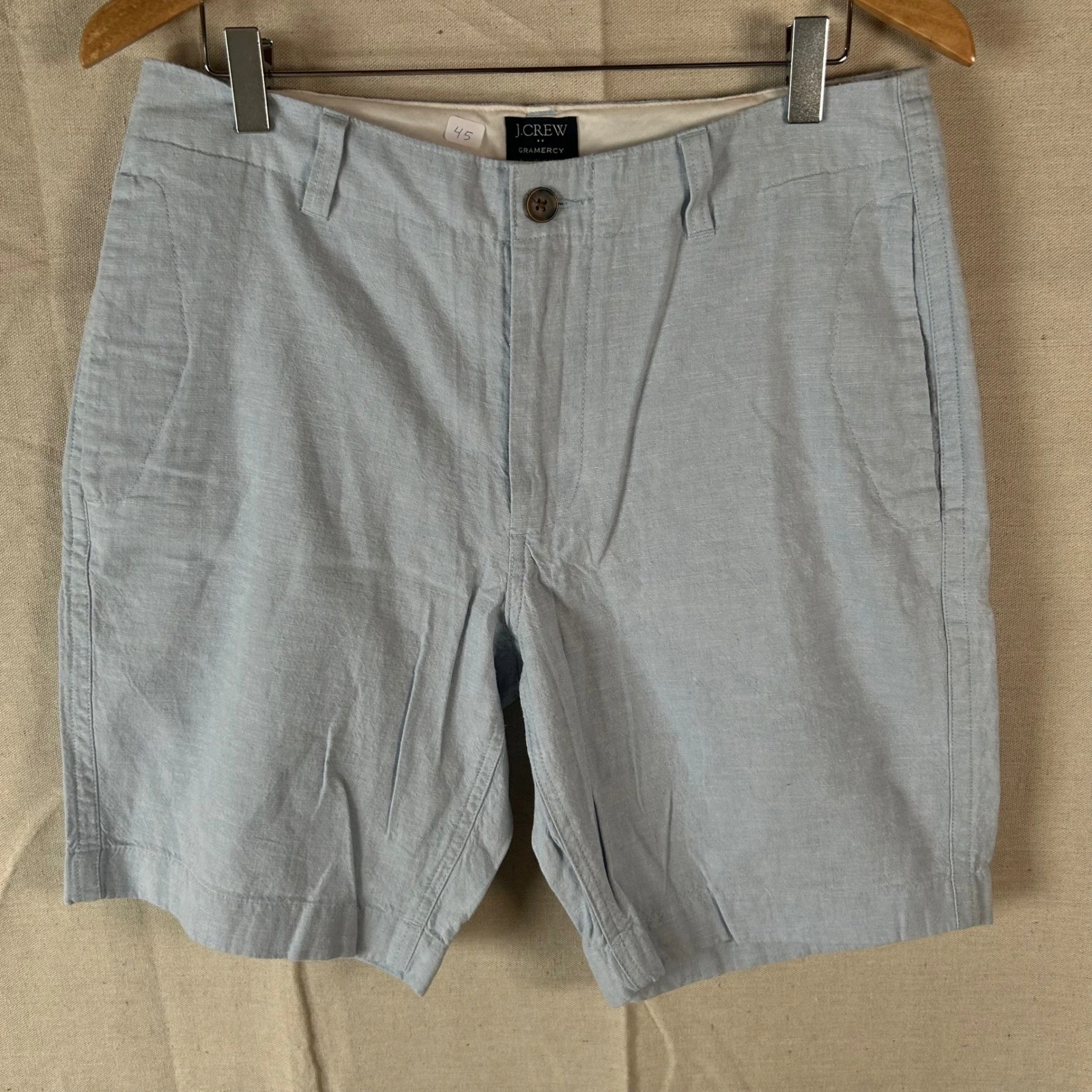 J.Crew Gramercy Mens Light Blue Linen Cotton Blend Shorts Size 31 H5021
Opens in a new window or tab