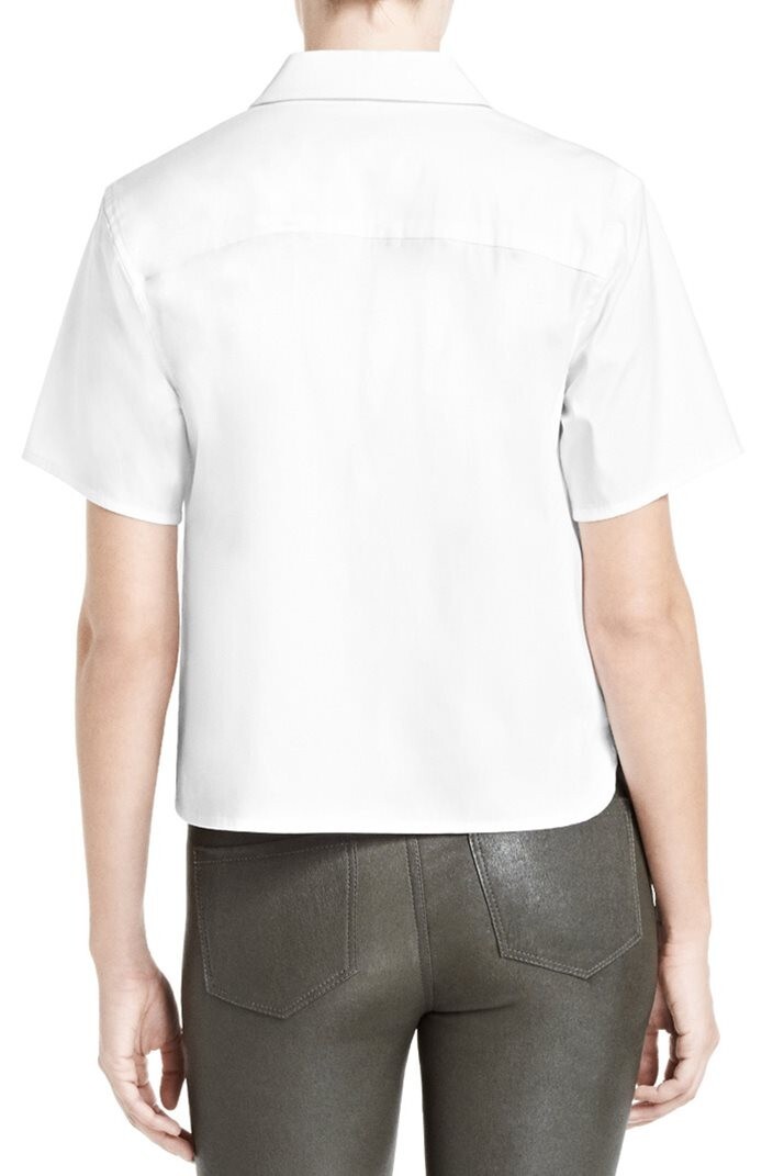 J Brand Chelsea Blouse White Bib Blouse Short Sleeve - Small - RRP $250.00 image 2