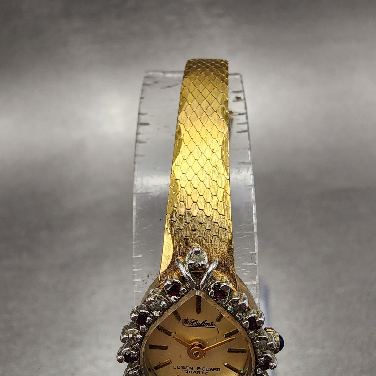 Lucien Piccard Dufonte Watch Women 14mm Champagne Dial Gold  display picture 3
