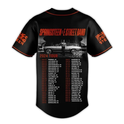 Bruce Springsteen E Street Band Tour 2024 3D Print Baseball Jersey