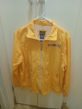 80s Vintage Catalina Women's Yellow Nylon Full Zip Track Jacket And Pants Set Sm