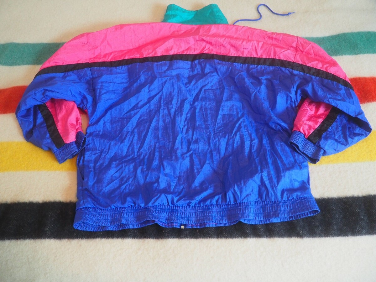 VTG 80s Active Sensation COLOR BLOCK Pink Blue Full Zip