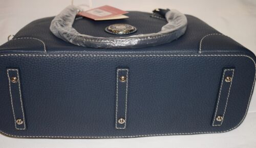Dooney & Bourke Dark Blue Marine Pebble Leather Domed Satchel Zip Zip Purse US12 - Picture 4 of 11