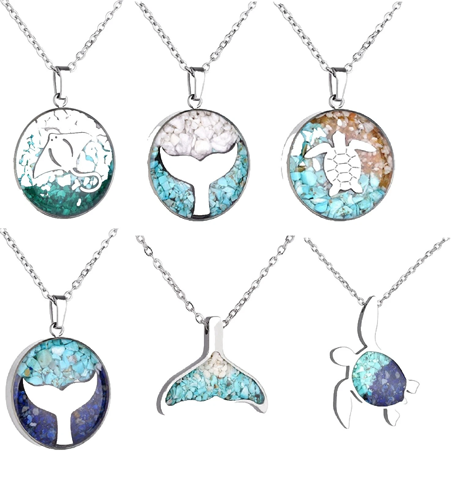 Vida Marinha pingentes de Moda de aço inoxidável